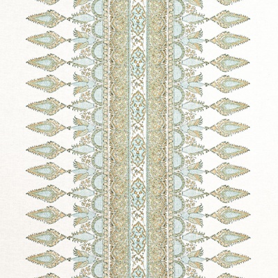 Thibaut Akola Stripe Fabric in Seaglass & Gold